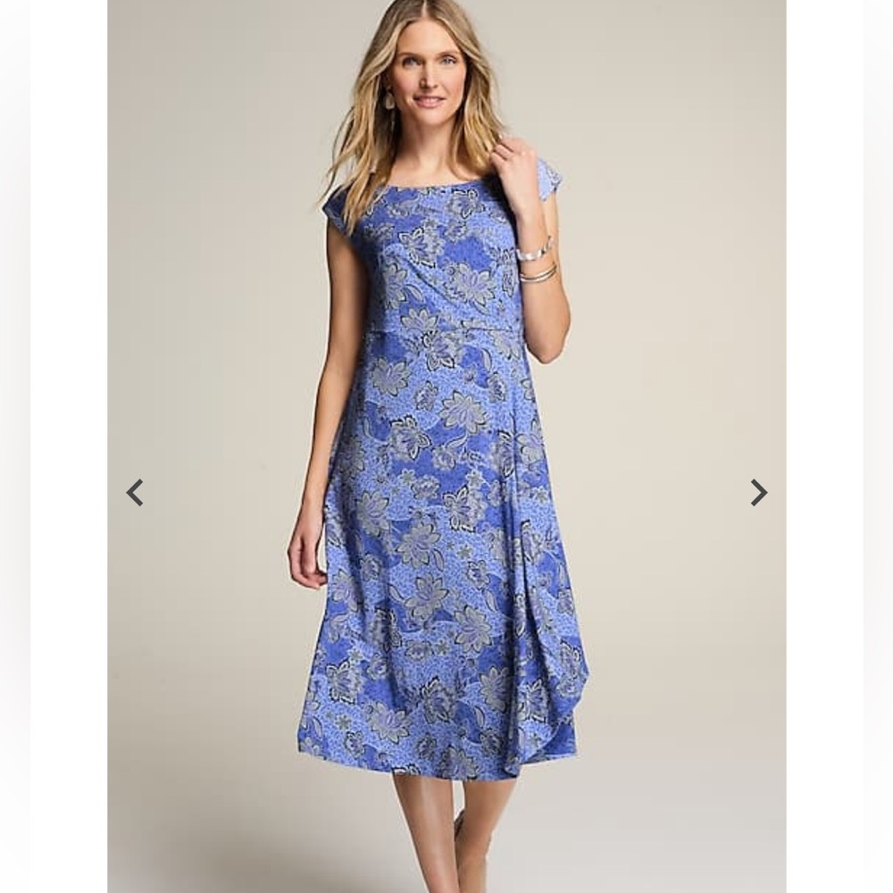 J. Jill Wearever Draped A-Line Dress Size Clearwater Exquisite Floral NWT